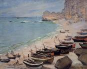 克劳德莫奈 - Boats on the Beach, Etretat